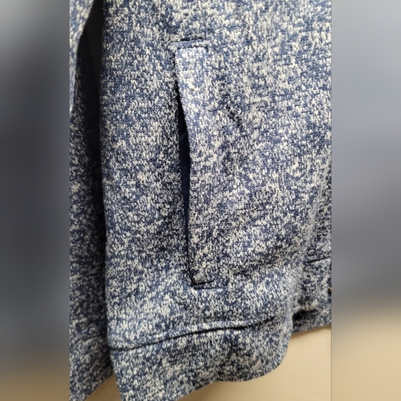 Mens Medium old navy fleecy speckled blue zip up sweater - Picture 2 of 7